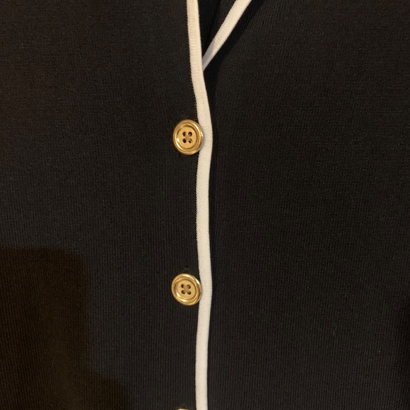 Kasper Separates Black/White Knit Cardigan Sweater sz XS - Picture 3 of 6